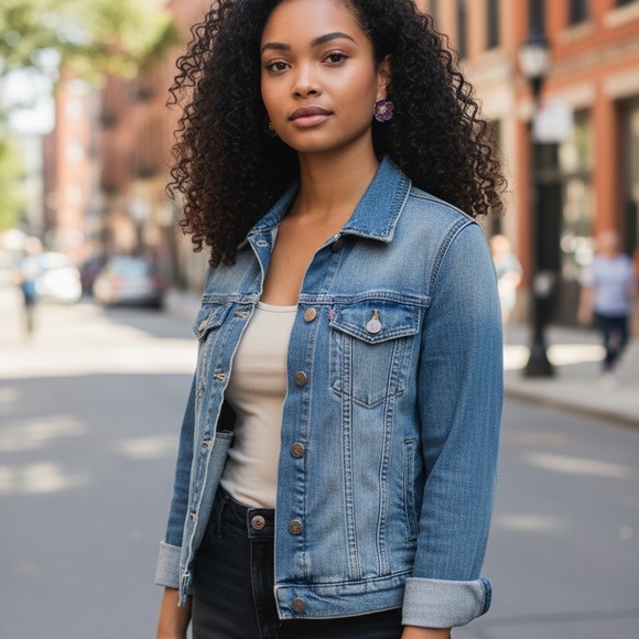 Betsey Johnson Purple Floral Earrings with Gold Trim - Picture 4 of 4